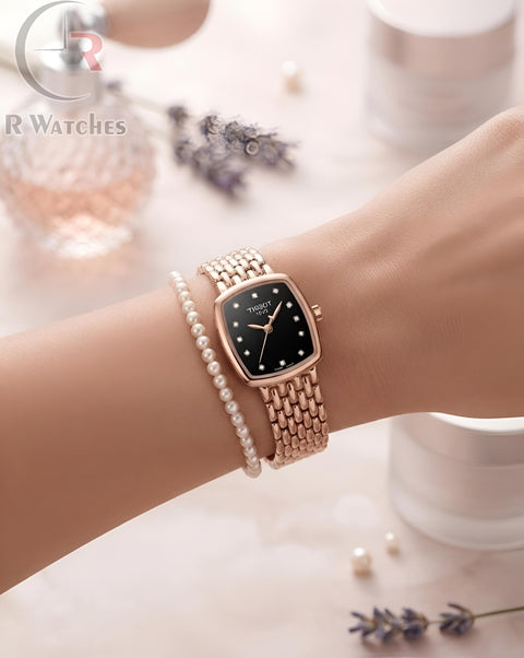 (OS) Tissot Girls Rose Gold Black