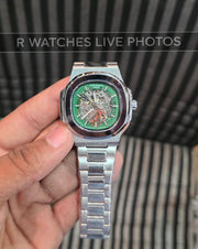(OS)⭐ Patek philip automatic silver green