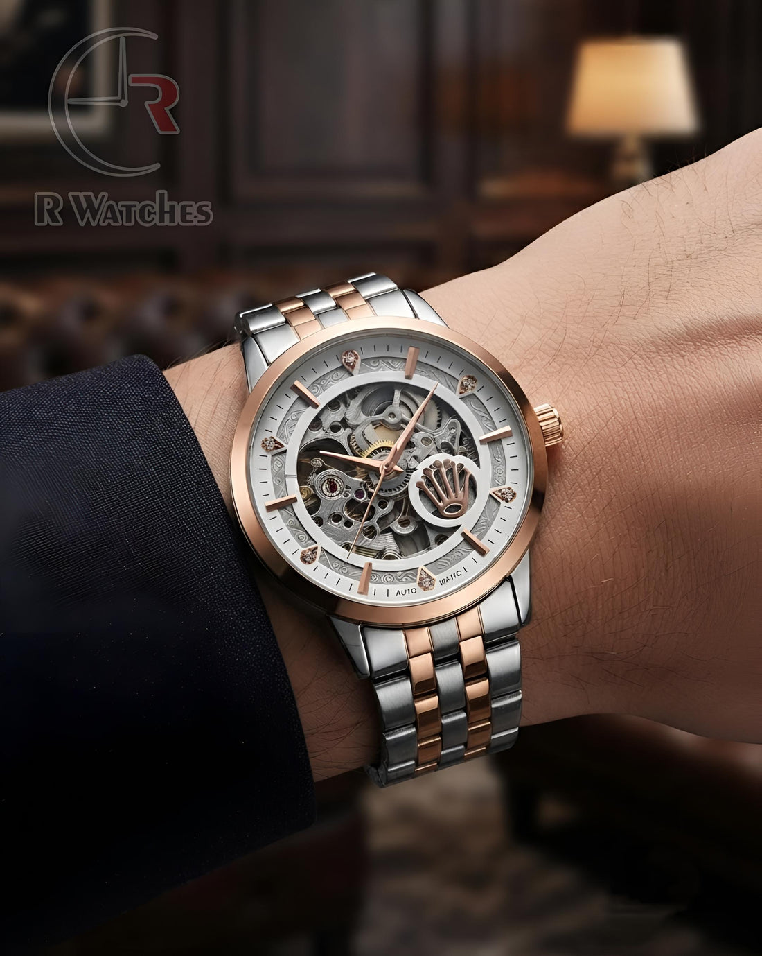 (OS) Rolex Automatic Rose Gold White