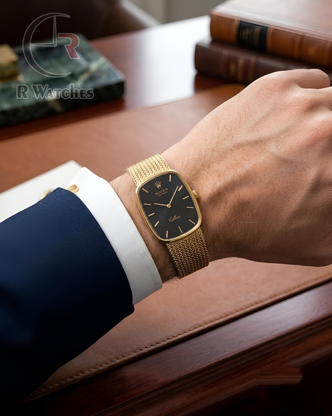 (SS) Rolex Square Gold Black