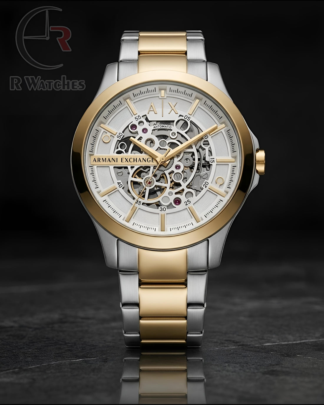 (SS) AX Automatic Dual Tone White Dial