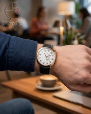 (OS) Vacheron Constantin Leather Rose Gold White Black