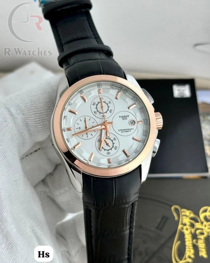 (OS) Tissot leather black dual tone white