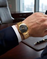 (SS) Rado Diamond Cutt Gold Black