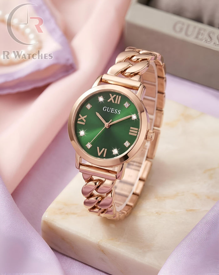 (OS2) Guess Girls Rose Gold Green