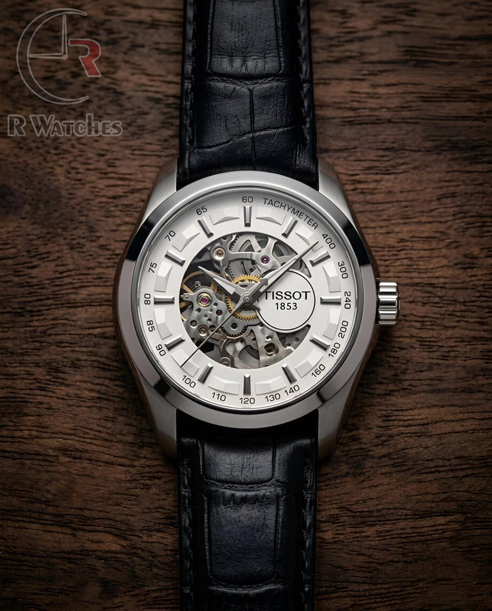 (OS) Tissot Automatic Leather Silver Black