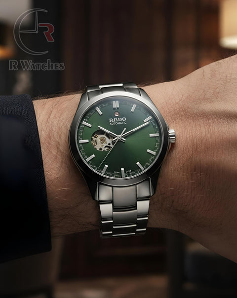 (OS) Rado Automatic Green Silver