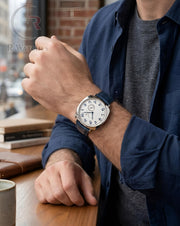 (OS) Vacheron Constantin Leather Silver White Blue