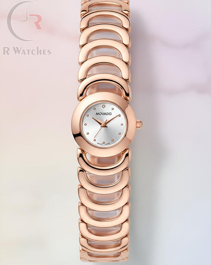 (OS) Movado girls rose gold white
