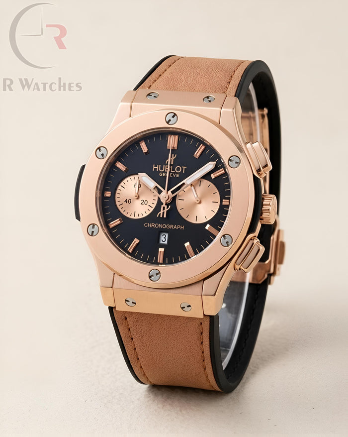 (OS2) Hublot Leather Rose Gold Brown