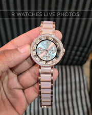 (OS)⭐ Rolex Girls Diamond Rose Gold White Dial