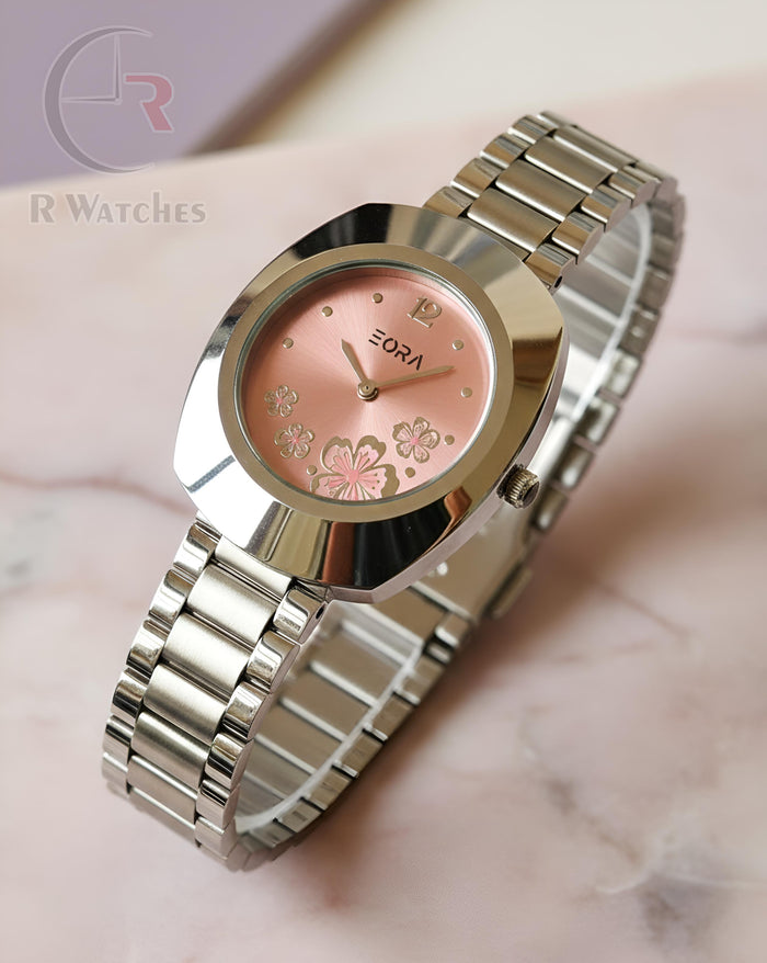 (OS)⭐ Eora Girls Silver Pink Dial
