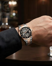 (OS2)⭐ Tommy Hilfiger Automatic Rose Gold Black Dial