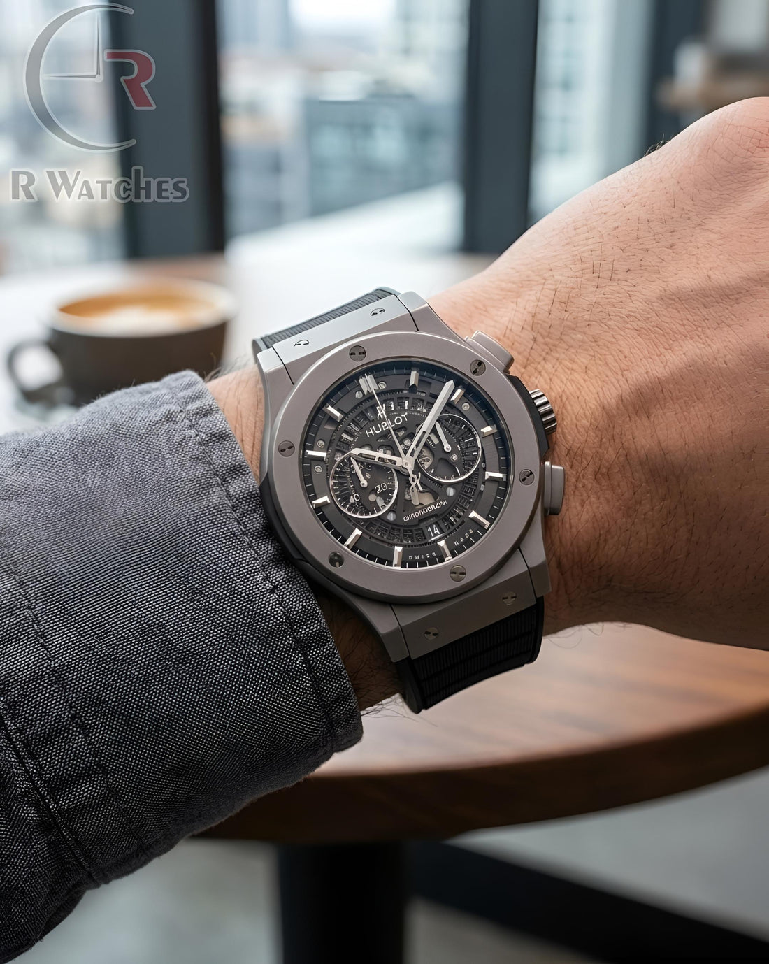 (SS) Hublot Leather Full Black