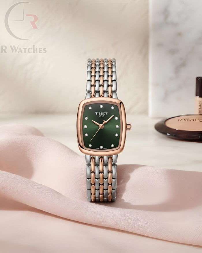 (OS) Tissot Girls Rose Gold Green