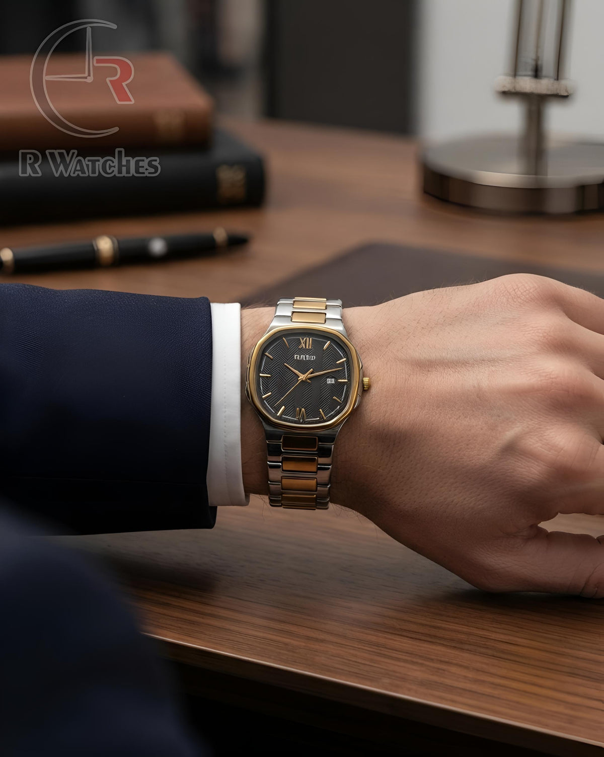 (OS2) Rado Square Dual Tone Black