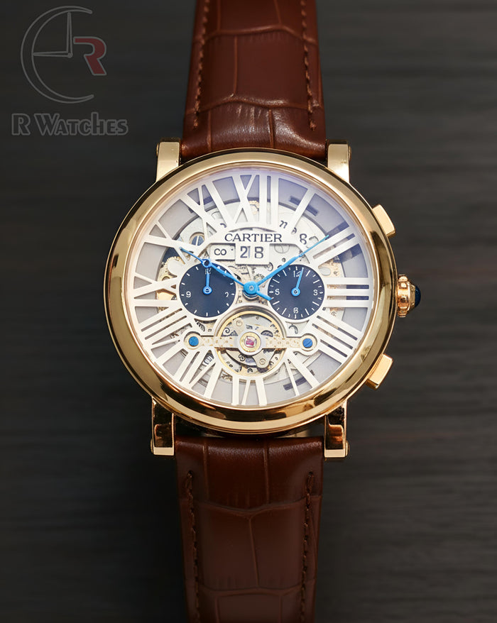 (OS2) Cartier automatic Roman leather