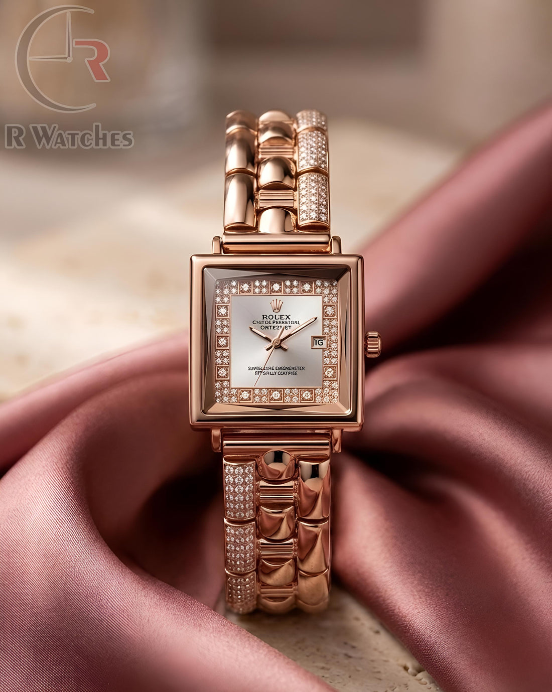 (SS) Rolex Girls Diamond Rose Gold White