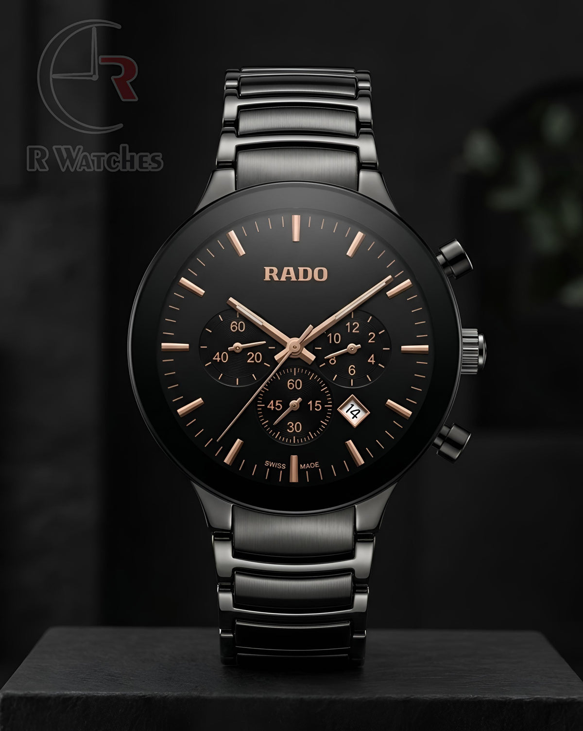 (OS2) Rado Full Black Rose Gold Dial