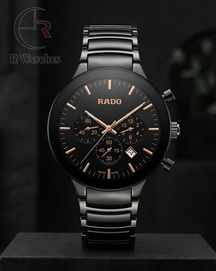 (OS2) Rado Full Black Rose Gold Dial
