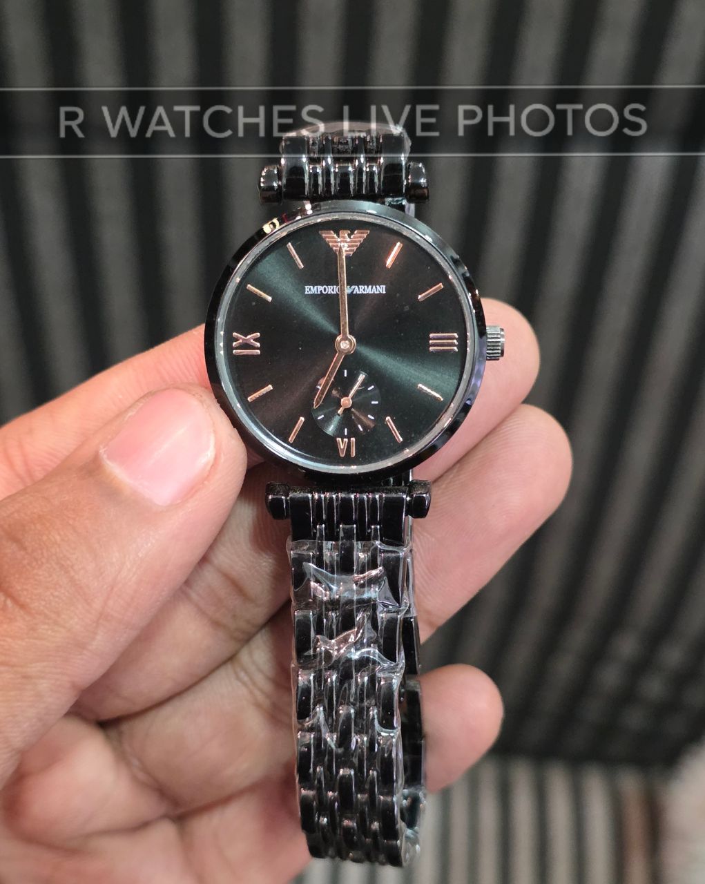 (OS2)⭐ Emporio Armani full Black Rose Gold