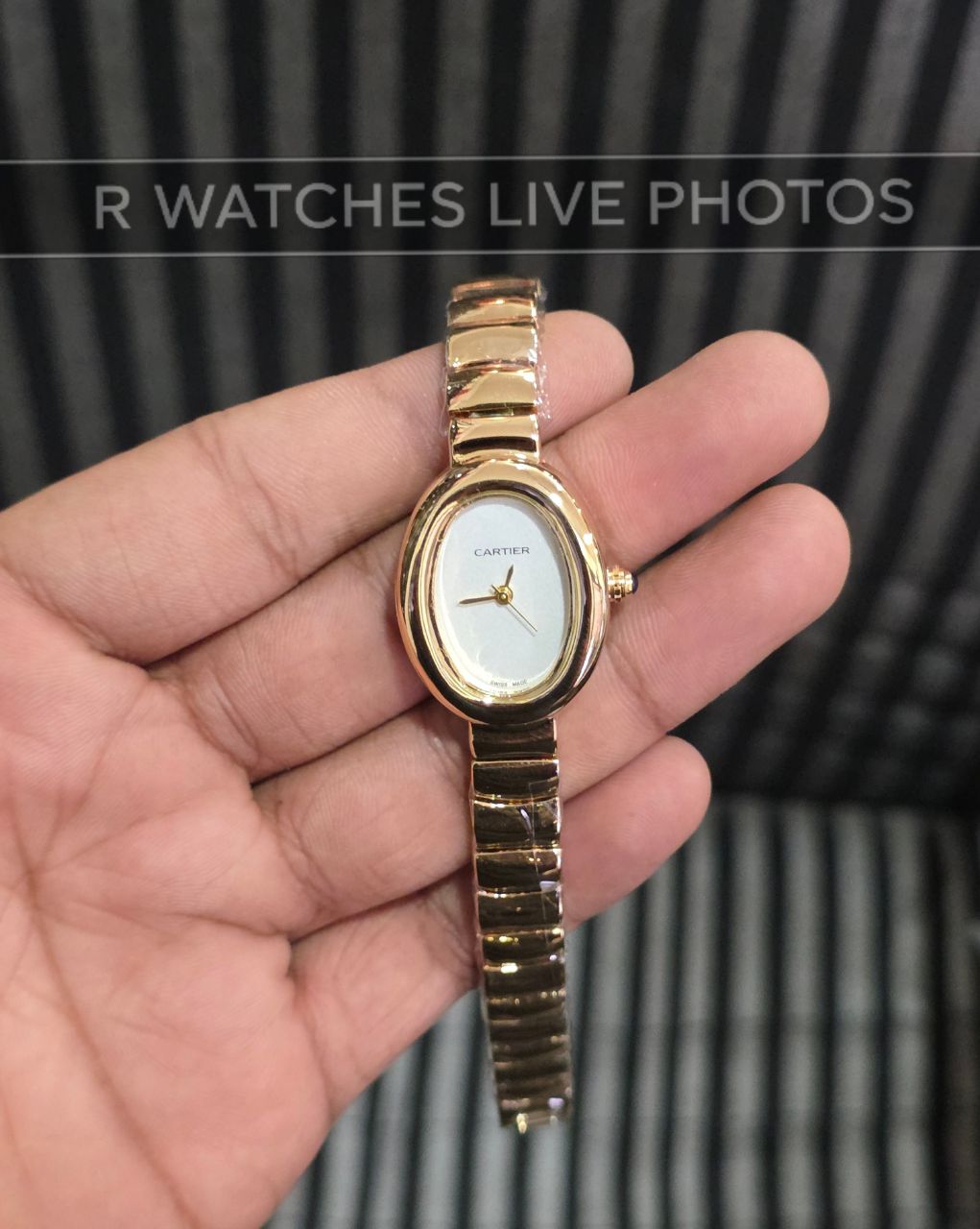 (OS)⭐ Cartier Girls Rose Gold White Dial