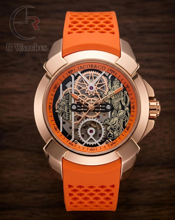 (SS) Jacob & Co Ram Edition Automatic Silicon Rose Gold Dial