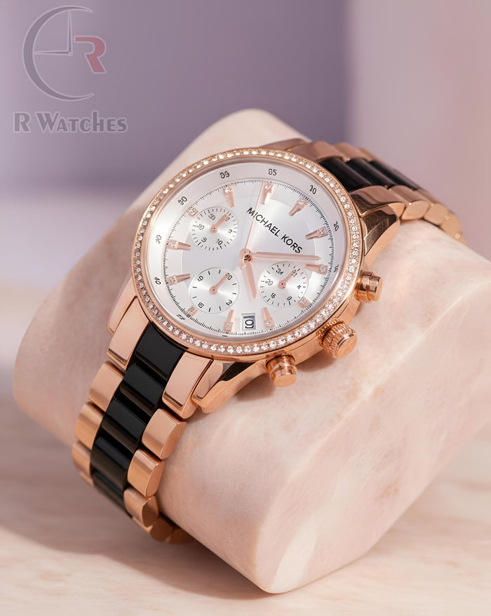 (OS) Michael Kors girls dual tone White