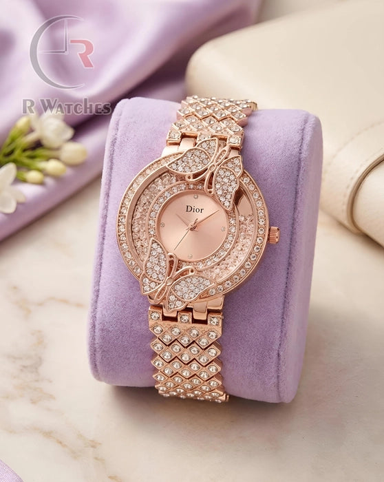 (OS) Dior Girls Diamond Full Rose Gold