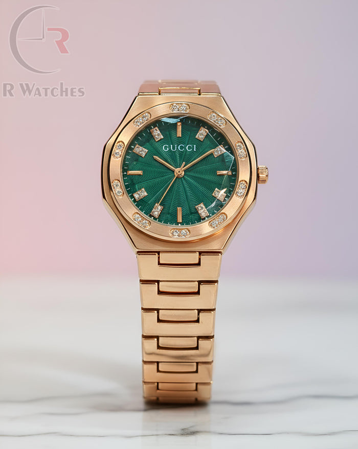 (OS) Gucci girls rose gold green