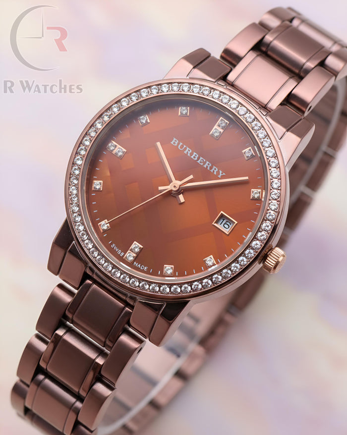 (OS)⭐ Burberry girls full brown dimond