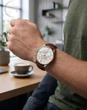(OS)⭐ Tissot premium leather silver White