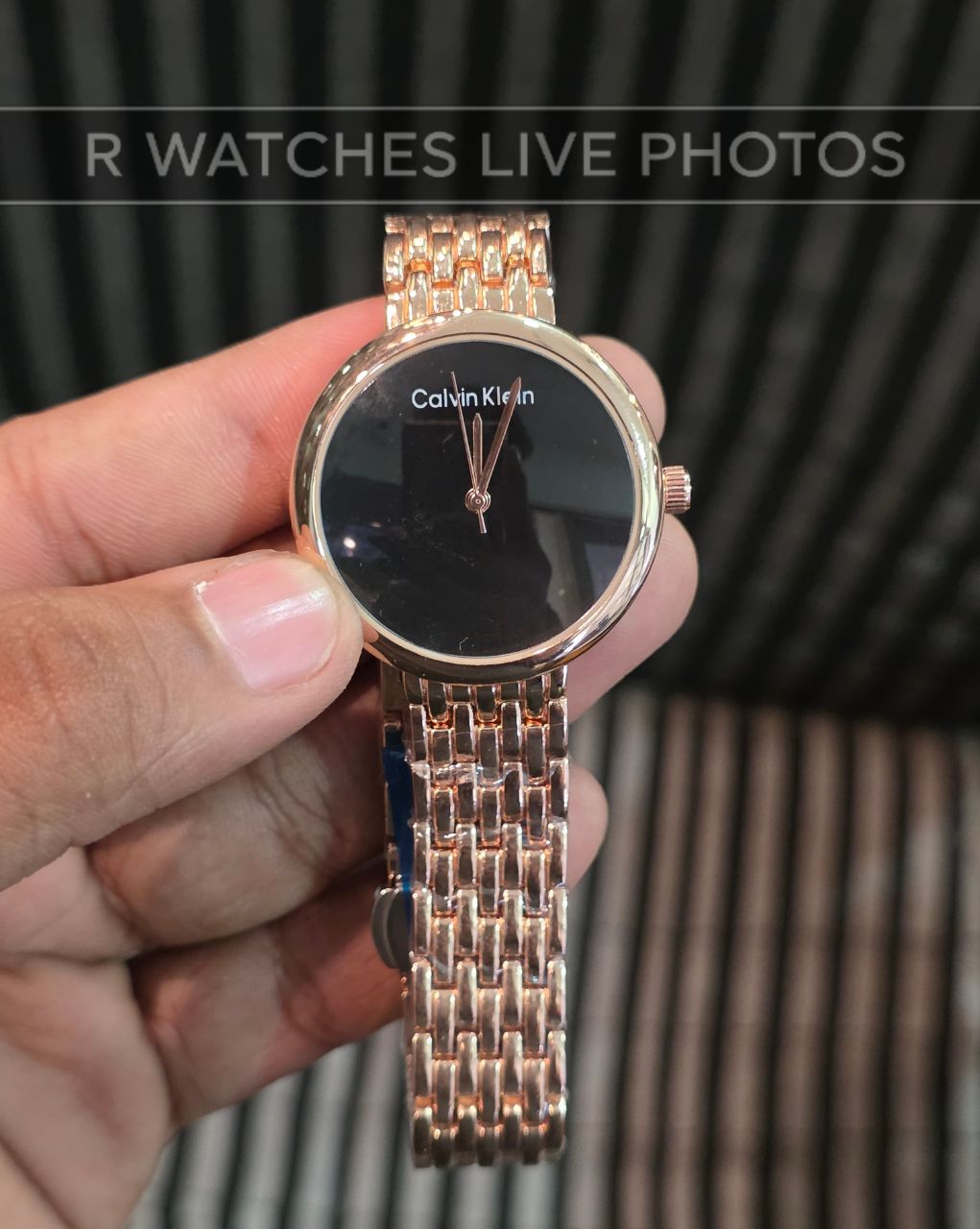 (OS)⭐ CK Girls Rose Gold Black Dial