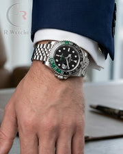 (OS)⭐ Rolex Silver Green Black Dial