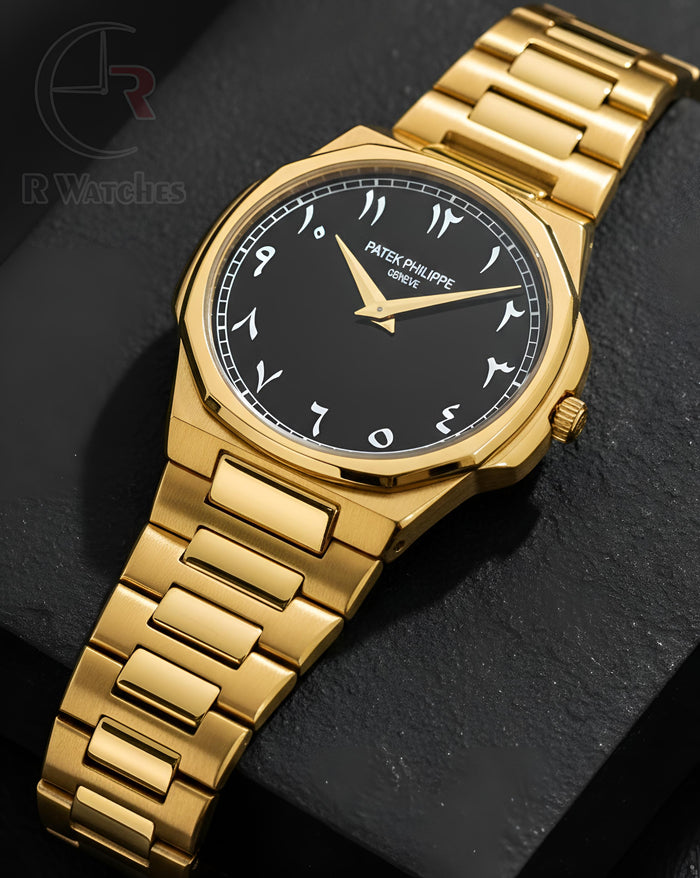 (OS)⭐ Patek Philippe Gold Black Arabic Dial