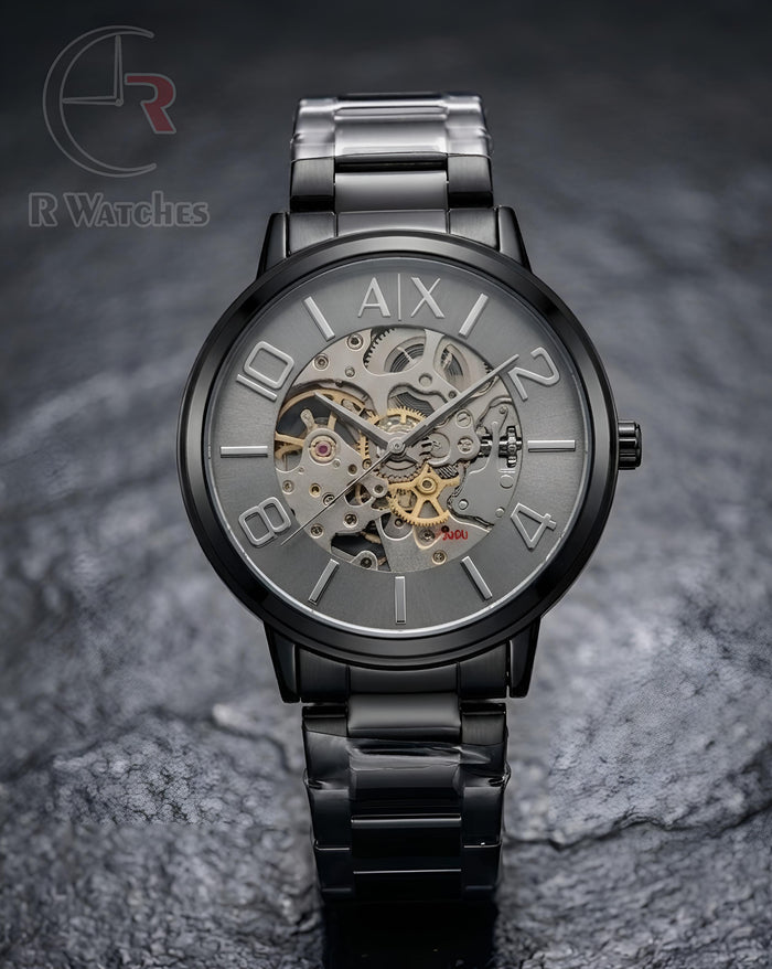 (SS) AX Automatic Black Grey Dial