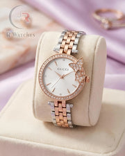 (OS) Gucci Girls Diamond Rose Gold White