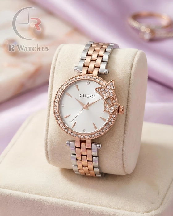 (OS) Gucci Girls Diamond Rose Gold White