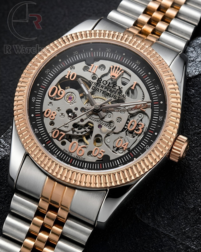 (SS) Rolex automatic dual tone Black