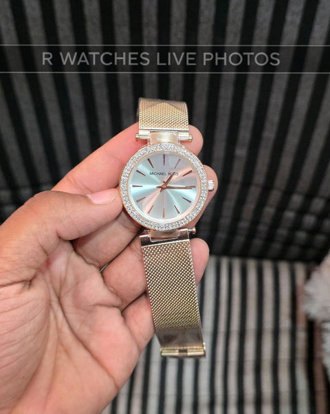 (OS)⭐ MK Girls Diomond Edition Rose Gold White