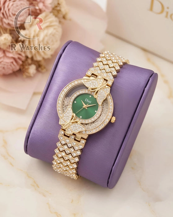 (OS) Dior Girls Diamond Green Gold