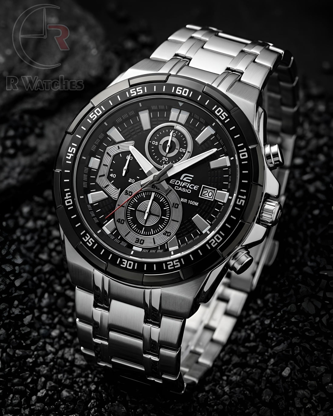 (OS33)⭐ Casio Edifice silver black