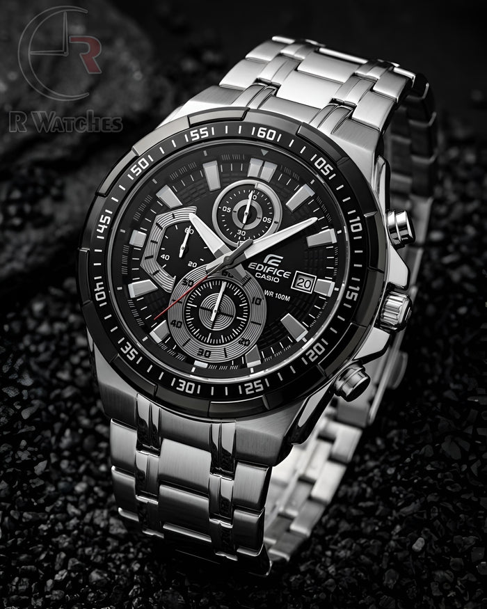 (OS33)⭐ Casio Edifice silver black