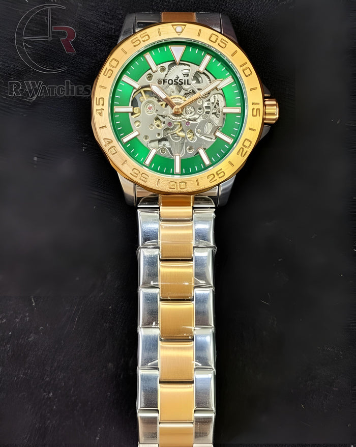 (SS) Fossil automatic dual tone Green