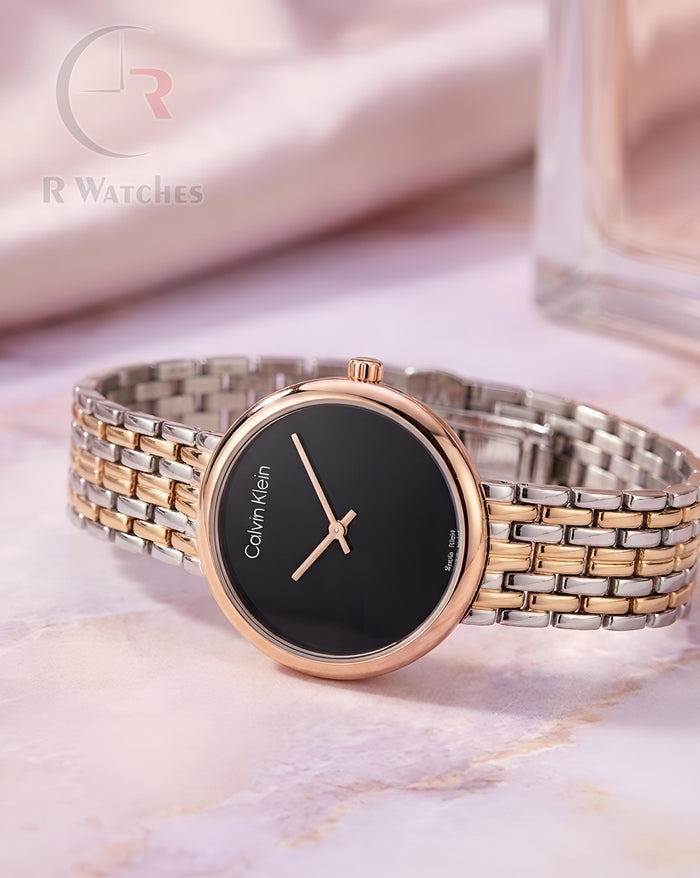 (OS)⭐ CK Girls Dual Tone Black Dial