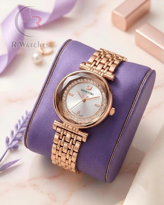 (SS) Swarovski Girls Diamond Rose Gold White
