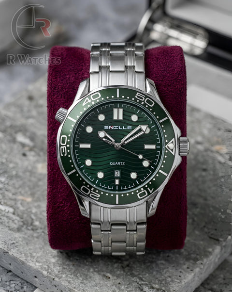 (OS)⭐ Snille Silver Green Dial