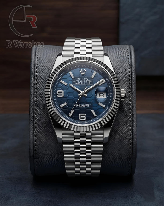 (SS) Rolex Silver Nevy Blue