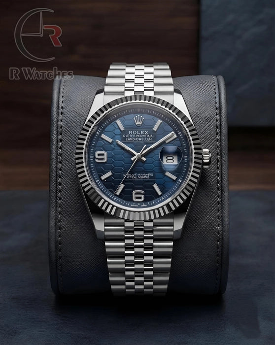 (SS) Rolex Silver Nevy Blue