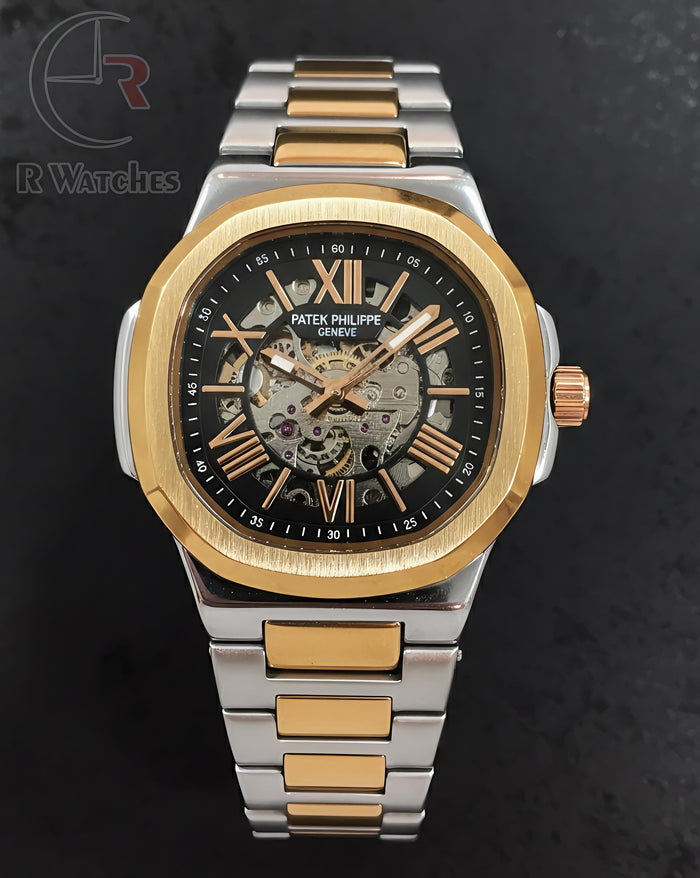 (OS3) Patek Philippe Automatic Dual Tone Black Roman Dial